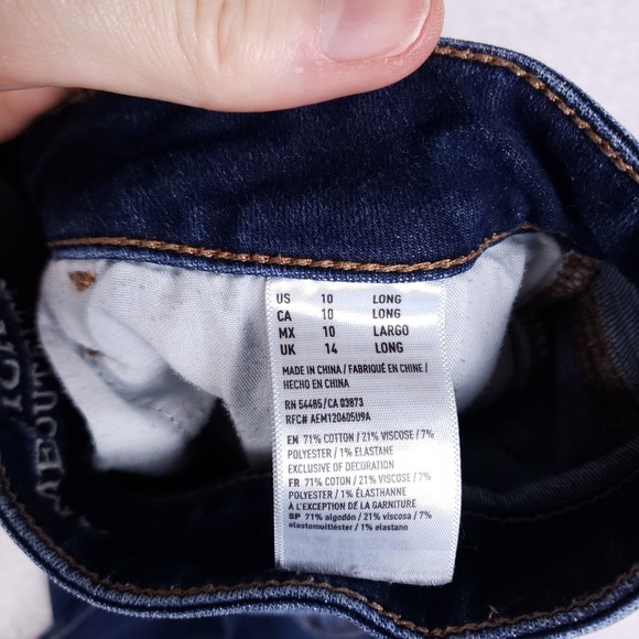 American Eagle Jeggings 10 Long Ne(x)t Level Stretch Dark Wash Skinny Jeans - Picture 9 of 11